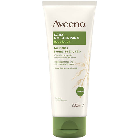 Aveeno Daily Moisturising Lotion 200ml, Oatmeal, Dry skin, Sensitive skin, Leahys Pharmacy