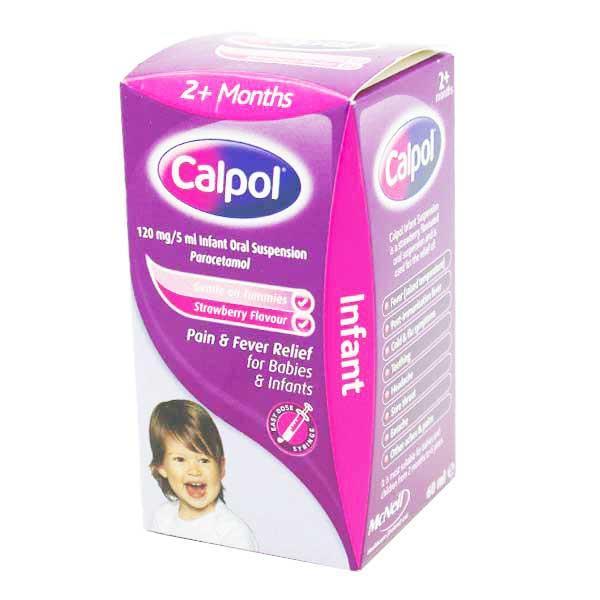 Calpol 120mg/5ml Infant Syrup Strawberry  60ml, Pain relief, Leahys pharmacy