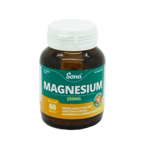 Sona Magnesium 250mg Tablets  60 Pack, Muscle health, Leahys pharmacy