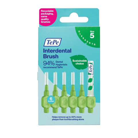 TePe Interdental Brush Green 0. 8mm Size 5 6s