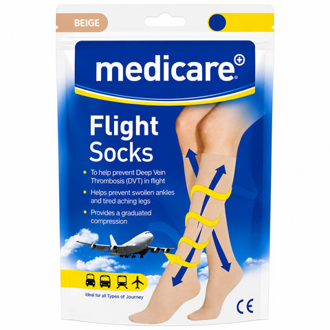 Medicare Flight Sock Beige Large 10s