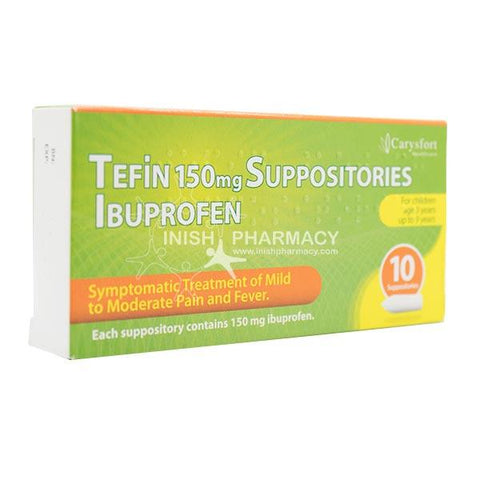 TEFIN 150MG IBUPROFEN SUPPOSITORIES 10'S