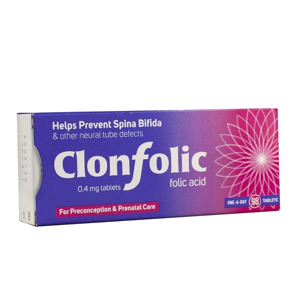 CLONFOLIC FOLIC ACID 0.4MG TABLETS 98S 274542