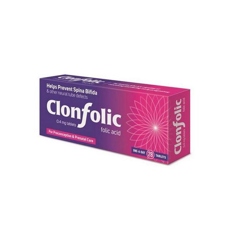 CLONFOLIC FOLIC ACID 0.4MG TABLETS 28S 236934