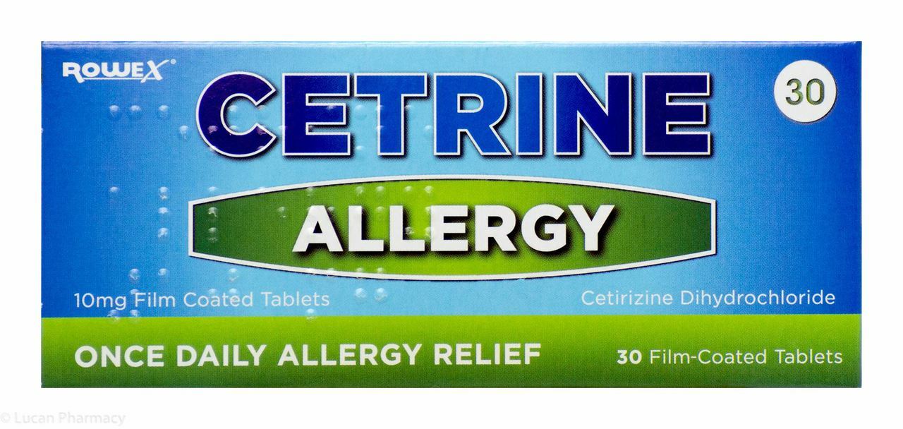 Cetrine Allergy 10mg Tablets, Hayfever, Leahys pharmacy