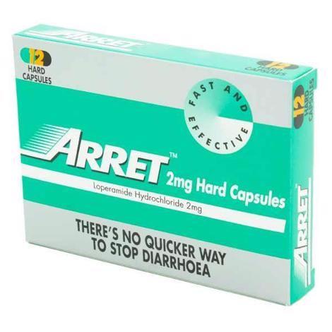 Arret 2mg Tablets  12 Pack, Diarrhoea, Stomach bug, Leahys Pharmacy