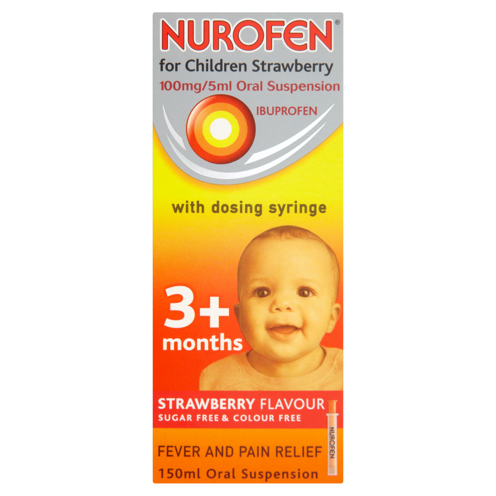 Nurofen For Children Three Plus Strawberry  200ml, Leahys pharmacy