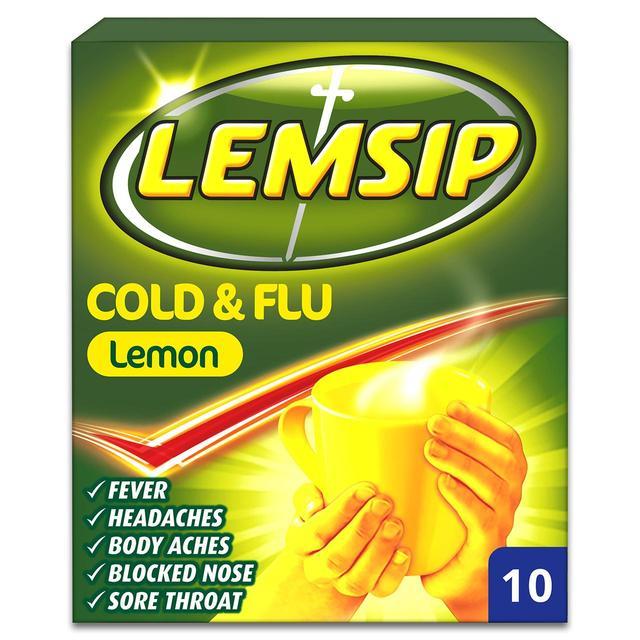 Lemsip Cold and Flu Lemon  10 Pack, Leahys pharmacy