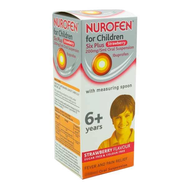 Nurofen For Children Six Plus Strawberry  200ml, Leahys pharmacy