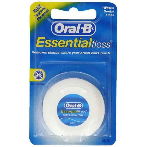 Oral B Essential Floss Mint Waxed 50m, Leahys pharmacy
