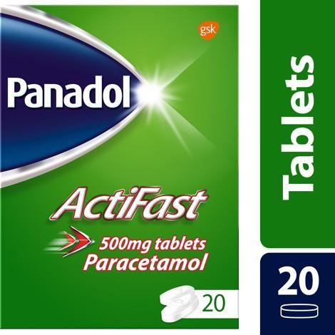 Panadol Actifast 500mg Tablets 20 Pack, Leahys pharmacy