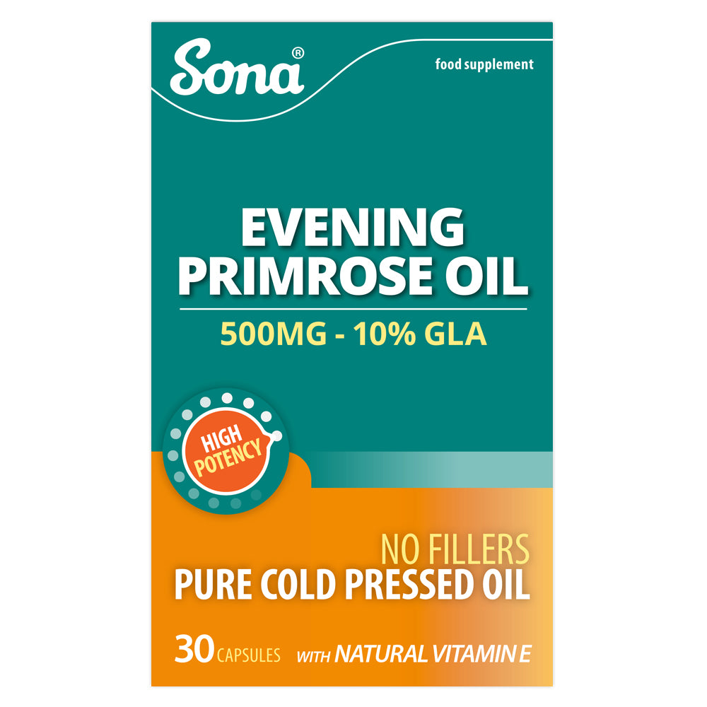 Sona evening primrose oil 50mg 10% GLA, Leahys pharmacy
