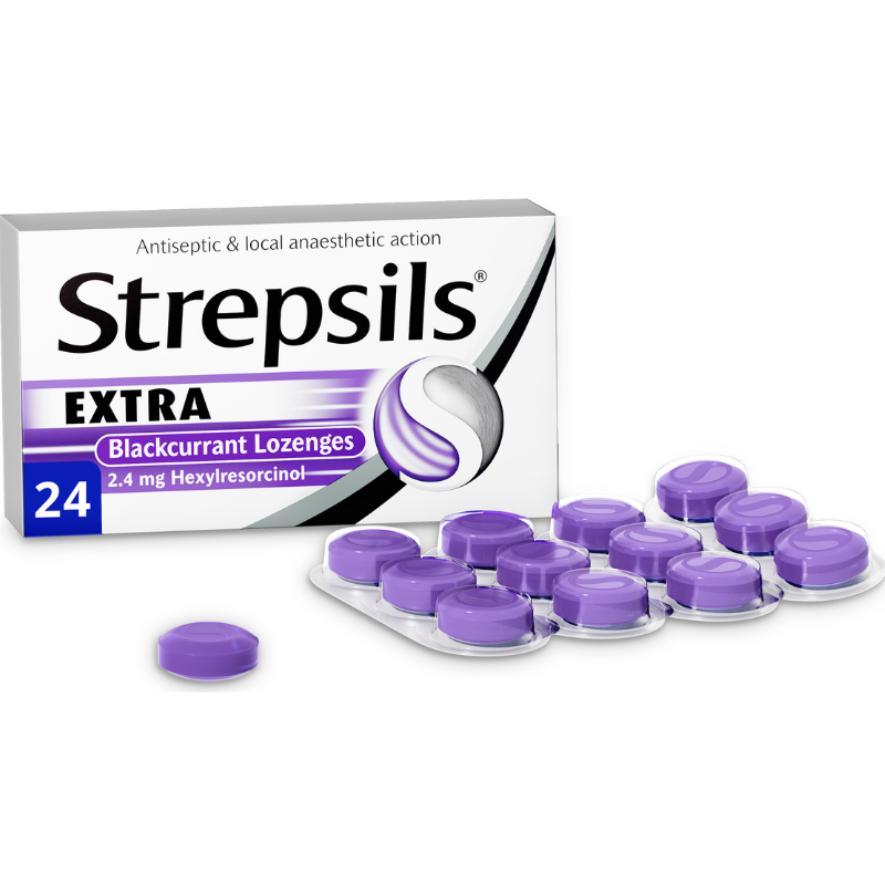 Strepsils extra blackcurrant, Sore throat, Leahys pharmacy