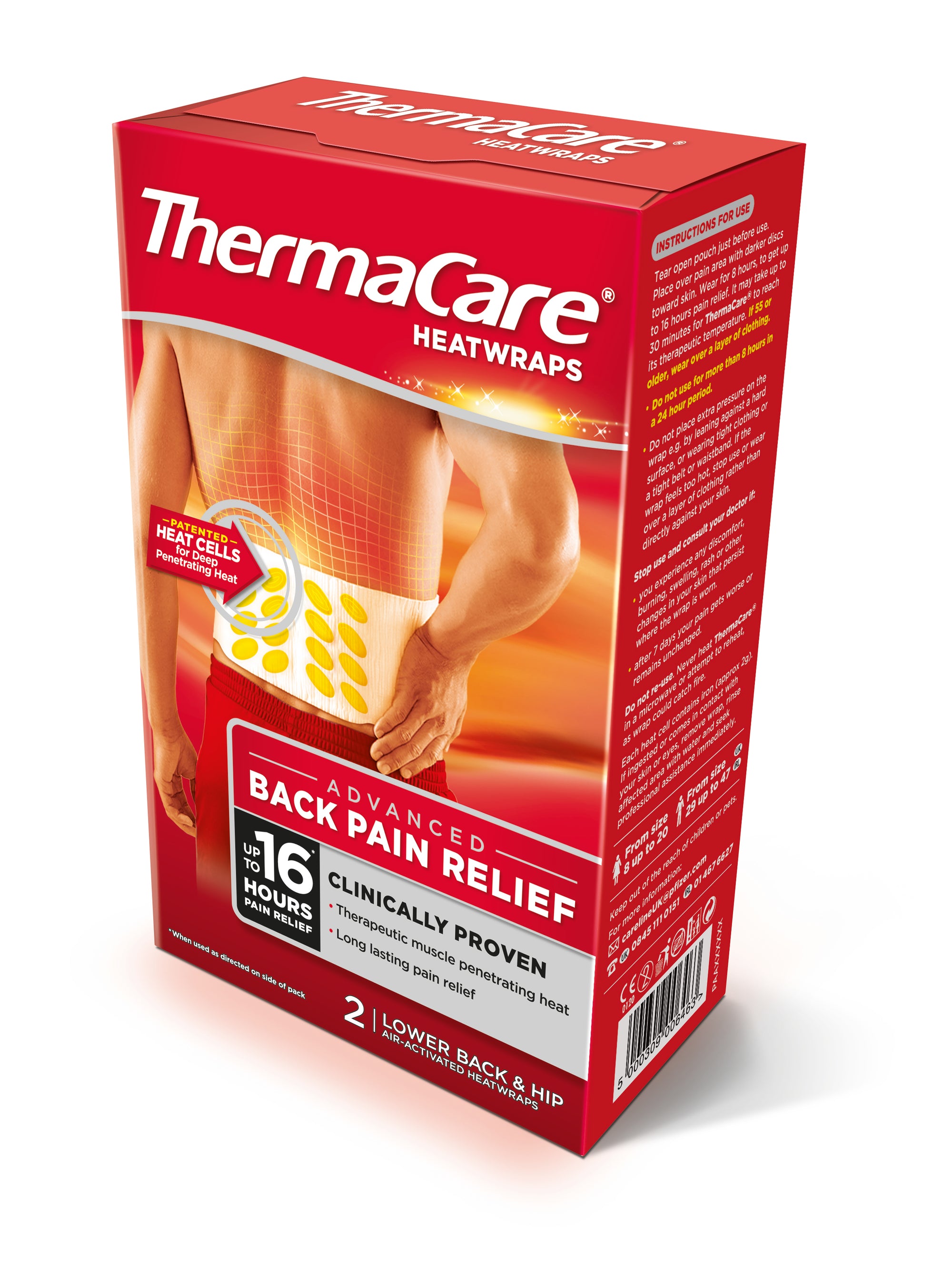 Thermacare heat wraps, Back pain, Leahys pharmacy