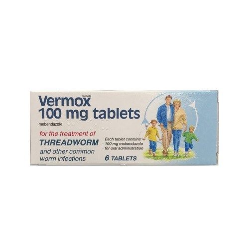 Vermox 100mg Tablets  6 Pack, Threadworm, Leahys pharmacy