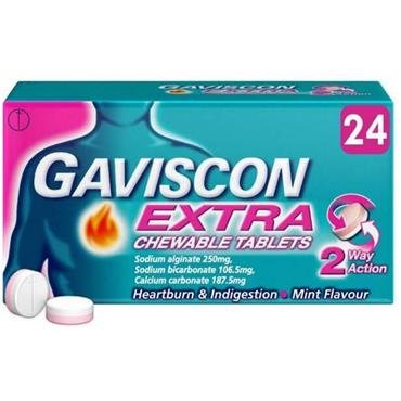 GAVISCON EXTRA PEPPERMINT TABLETS 24S 771224